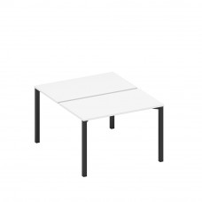 Рабочая станция на металлокаркасе (2*120) белый премиум / черный гладкий А1 ЧР 173.1 БП