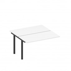 Секция стола рабочей станции на металлокаркасе белый премиум / черный гладкий А1 ЧР 174.1-1 БП