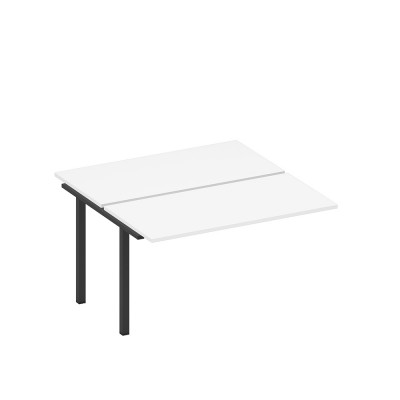 Секция стола рабочей станции на металлокаркасе белый премиум / черный гладкий А1 ЧР 174.1-1 БП