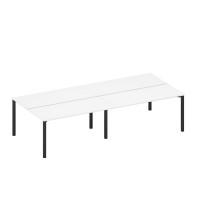 Рабочая станция на металлокаркасе (4*160) белый премиум / черный гладкий А1 ЧР 175.1-2 БП