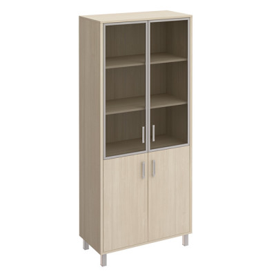 Шкаф двери стеклянные в алюминиевой рамке ДСП без замка дуб шамони Born 430-822