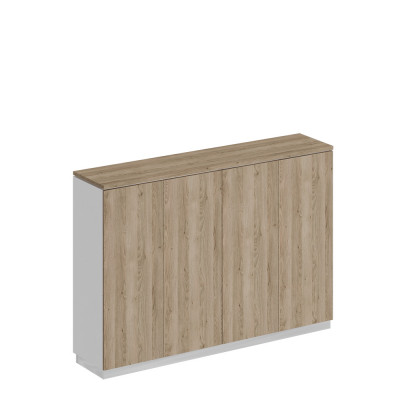 Шкаф для документов закрытый средний дуб гладстоун светлый / белый премиум / дуб гладстоун светлый СИ 320 ДС БП ДС