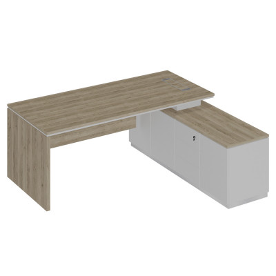 Стол руководителя (опора ДСП) опорная тумба дуб гладстоун светлый / белый премиум / белый премиум СИ 108 ДС БП БП