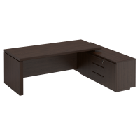 Стол руководителя на опорной тумбе дуб валенсия МК 138 ДВ