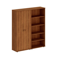 Шкаф комбинированный высокий (закрытый + стеллаж) темный орех Исп.39