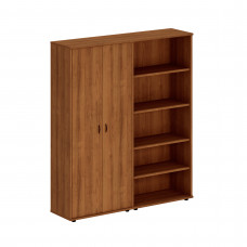 Шкаф комбинированный высокий (закрытый + стеллаж) темный орех Исп.39
