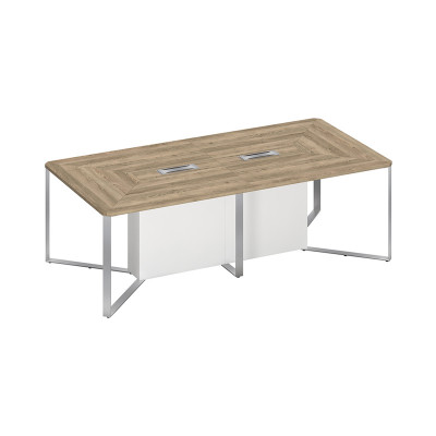 Стол для переговоров составной 2-секционный дуб гладстоун светлый / дуб гладстоун светлый / белый премиум СП 104 ДС ДС БП ХР