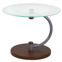 Стол журнальный Дуэт-13Н средне-коричневый/прозрачное стекло Д-13Н ск/п