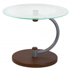 Стол журнальный Дуэт-13Н средне-коричневый/прозрачное стекло Д-13Н ск/п