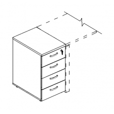Тумба приставная 4-х ящичная с замком дуб ристретто/ антрацит А4 9220 ДР/АР