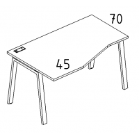 Стол "Техно" эргономичный на металлокаркасе TRE левый дуб ристретто/ металлокаркас серый А4 С3 061 ДР