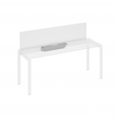 Экран настольный фронтальный для стола 180 с кабель-каналом белый премиум / металлокаркас антрацит А4 А 834 БП