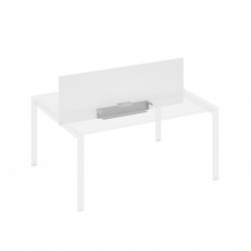 Экран настольный фронтальный для стола 160 с двумя кабель-каналами белый премиум / металлокаркас антрацит А4 А 848 БП