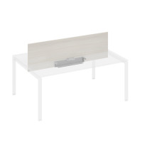 Экран настольный фронтальный для стола 180 с двумя кабель-каналами дуб / металлокаркас антрацит А4 А 849 ДШ