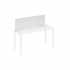 Экран настольный фронтальный для стола 140 с кабель-каналом белый премиум / металлокаркас белый А4 Б 832 БП