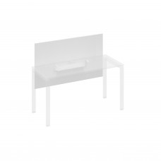 Экран настольный фронтальный большой для стола 140 с кабель-каналом белый премиум / металлокаркас белый А4 Б 837 БП