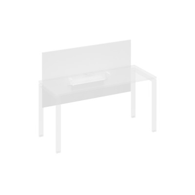 Экран настольный фронтальный большой для стола 160 с кабель-каналом белый премиум / металлокаркас белый А4 Б 838 БП