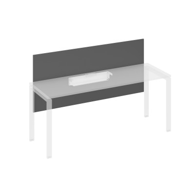 Экран настольный фронтальный большой для стола 180 с кабель-каналом антрацит премиум / металлокаркас белый А4 Б 839 АР