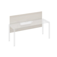 Экран настольный фронтальный большой для стола 180 с кабель-каналом дуб / металлокаркас белый А4 Б 839 ДШ