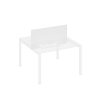 Экран настольный фронтальный для стола 120 с двумя кабель-каналами белый премиум / металлокаркас белый А4 Б 846 БП