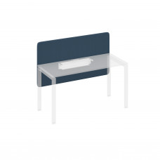 Экран настольный фронтальный тканевый для стола 140 синий / металлокаркас белый А4 Б 857 BA40