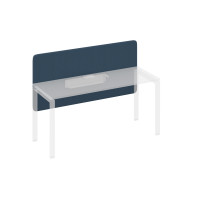 Экран для стола 160 фронтальный тканевый с кабель-каналом синий / металлокаркас серый А4 С 858 BA40