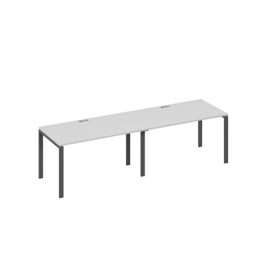 Станция на каркасе UNO столы 2х140 серый / металлокаркас антрацит А4 А1 024-2 СЕ
