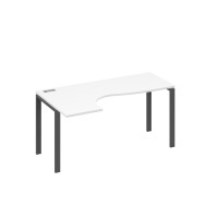 Стол эргономичный "Классика" на металлокаркасе UNO левый белый премиум / металлокаркас антрацит А4 А1 035 БП