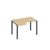 Стол левый "Классика" эргономичный на металлокаркасе UNO натуральный дуб / металлокаркас антрацит А4 А1 041 НД