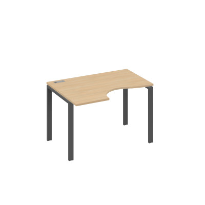Стол левый "Классика" эргономичный на металлокаркасе UNO натуральный дуб / металлокаркас антрацит А4 А1 041 НД