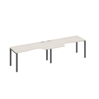 Рабочая станция столы (2х160) эргономичными Классика каркас UNO дуб / металлокаркас антрацит А4 А1 045-2 ДШ