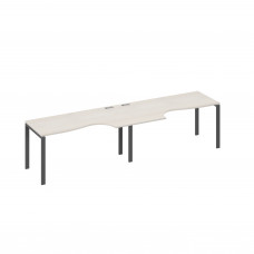 Рабочая станция столы (2х160) эргономичными Классика каркас UNO дуб / металлокаркас антрацит А4 А1 045-2 ДШ