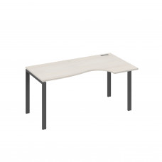 Стол на металлокаркасе UNO "Классика" эргономичный правый дуб / металлокаркас антрацит А4 А1 046 ДШ