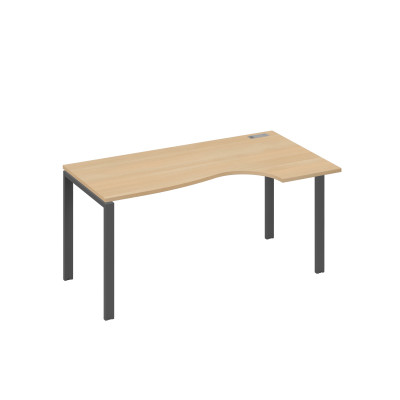 Стол на металлокаркасе UNO "Классика" эргономичный правый натуральный дуб / металлокаркас антрацит А4 А1 046 НД