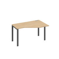 Стол правый эргономичный "Техно" металлокаркас UNO натуральный дуб / металлокаркас антрацит А4 А1 054 НД