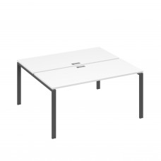 Рабочая станция на металлокаркасе UNO (2х160) белый премиум / металлокаркас антрацит А4 А1 175 БП