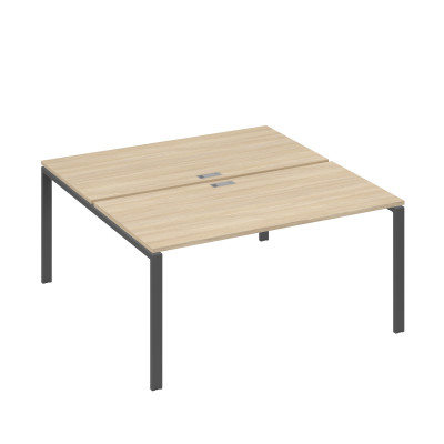 Рабочая станция опоры UNO столы 2х160 дуб скандинавский / металлокаркас антрацит А4 А1 178 ДК