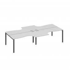 Рабочая станция со столами Классика на опорах UNO (4х160) серый / металлокаркас антрацит А4 А1 182-2 СЕ