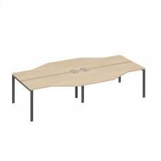 Рабочая станция на каркасе UNO из столов Техно (4х160) дуб скандинавский / металлокаркас антрацит А4 А1 188-2 ДК