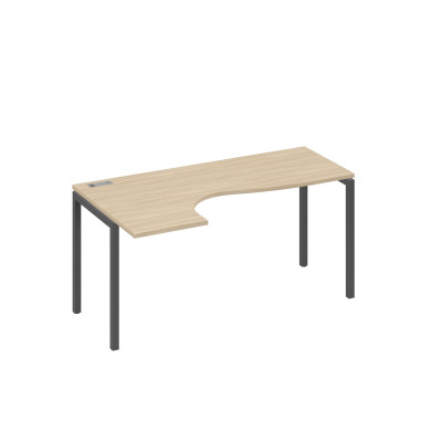 Стол на металлокаркасе DUE эргономичный левый "Классика" дуб скандинавский / металлокаркас антрацит А4 А2 035 ДК