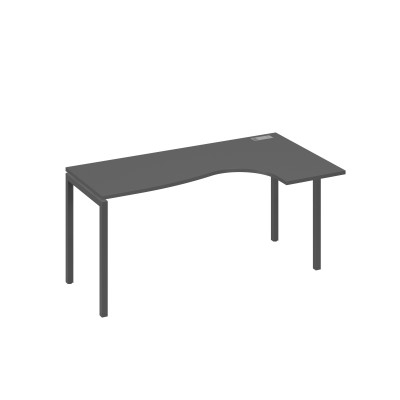Стол на металлокаркасе DUE эргономичный правый "Классика" антрацит премиум / металлокаркас антрацит А4 А2 036 АР