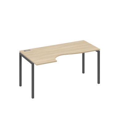 Стол эргономичный левый "Классика" на металлокаркасе DUE дуб скандинавский / металлокаркас антрацит А4 А2 045 ДК