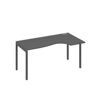 Стол эргономичный правый "Классика" на металлокаркасе DUE антрацит премиум / металлокаркас антрацит А4 А2 046 АР