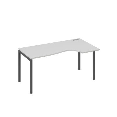 Стол эргономичный правый "Классика" на металлокаркасе DUE серый / металлокаркас антрацит А4 А2 046 СЕ