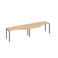 Рабочая станция (2х160) эргономичная "Техно" каркас DUE натуральный дуб / металлокаркас антрацит А4 А2 055-2 НД