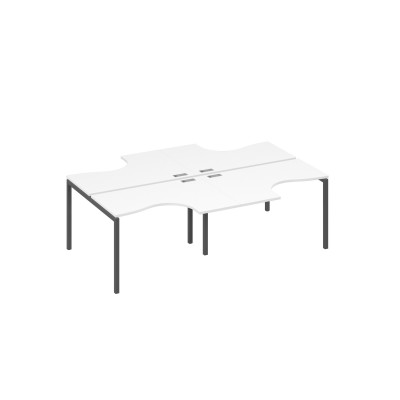 Рабочая станция каркас DUE (4х120) столы эргономичные Классика белый премиум / металлокаркас антрацит А4 А2 180-2 БП