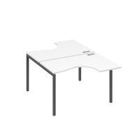 Рабочая станция столы Классика (2х120) каркас DUE белый премиум / металлокаркас антрацит А4 А2 180 БП