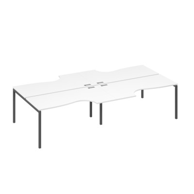 Станция 4х160 опоры DUE столы Классика эргономичные белый премиум / металлокаркас антрацит А4 А2 185-2 БП