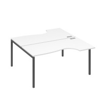 Рабочая станция DUE (2х160) столы эргономичные Классика белый премиум / металлокаркас антрацит А4 А2 185 БП