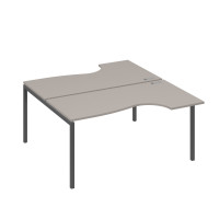 Рабочая станция DUE (2х160) столы эргономичные Классика мокко премиум / металлокаркас антрацит А4 А2 185 МП